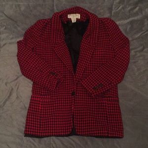 Christian Dior Houndstooth single button blazer